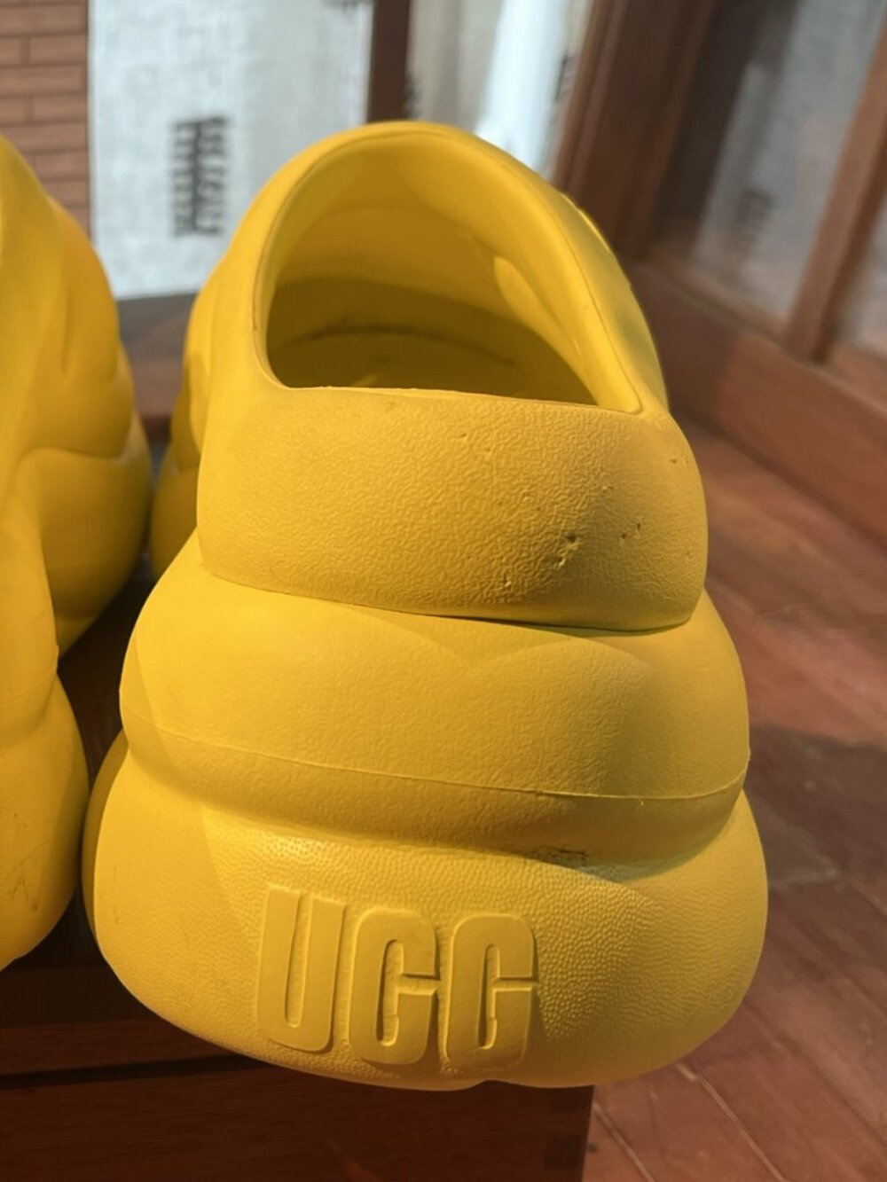 UGG Yellow puffy shoes size 9 - Picture 6 of 7